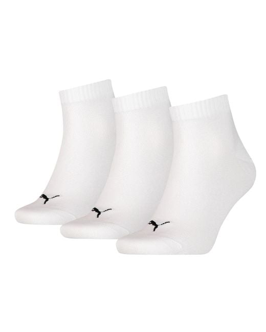 PUMA White Soft Cotton Quarter Socks Pack for men