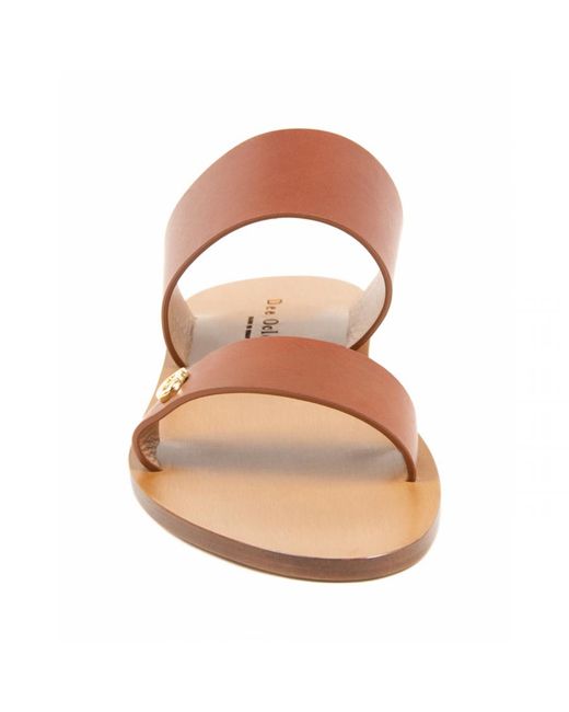 Dee Ocleppo Brown Flat Sandal Oc3501 Vitello Cuoio Leather