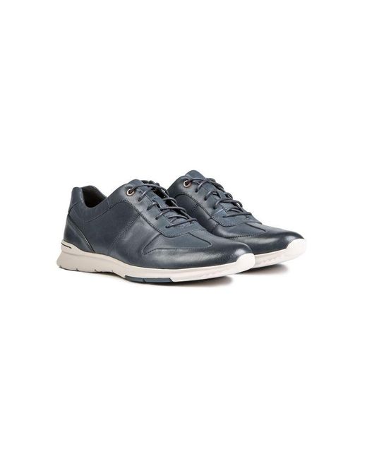 Clarks Blue Un Tynamo Tie Shoes for men