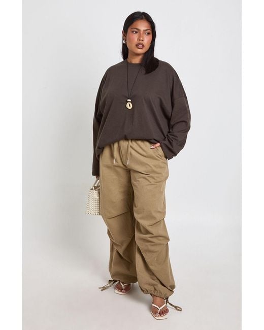 Boohoo Multicolor Plus Basic Oversized Long Sleeve T-Shirt