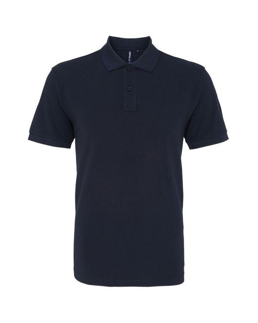 Asquith & Fox Blue Plain Short Sleeve Polo Shirt (French) for men