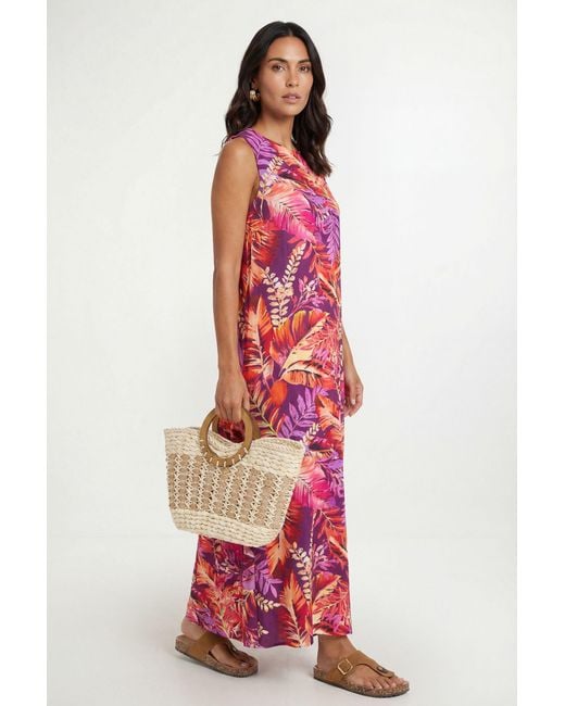 Wallis Red Floral Tie Back Maxi Dress