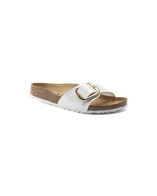 Sosandar Birkenstock Madrid Graceful Pearl White Big Buckle Sandals