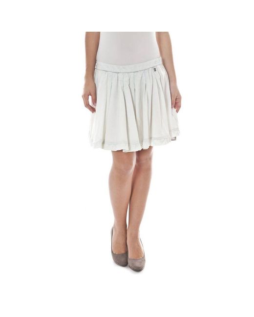 John Galliano White Cotton Skirt