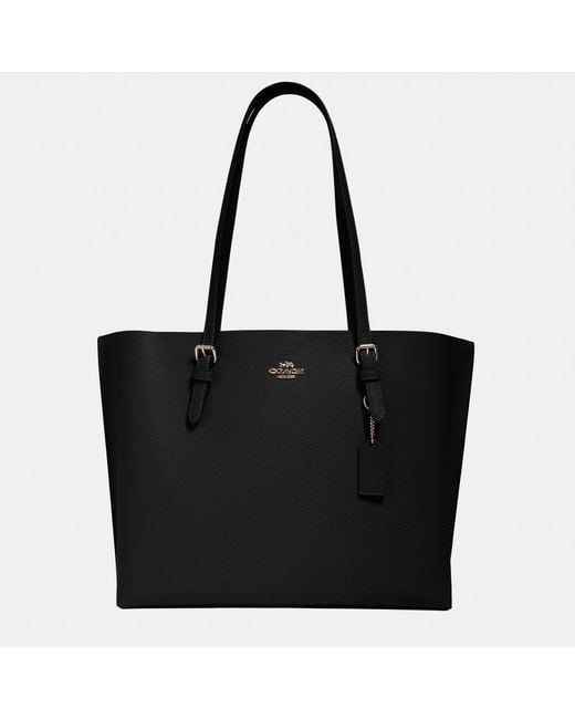 COACH Black Leather Mollie Tote Bag