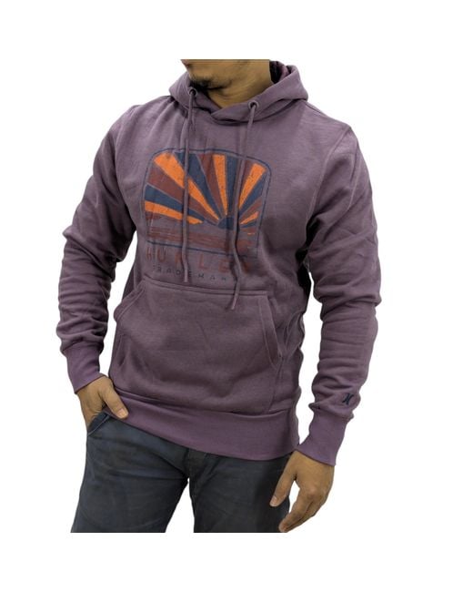 Hurley Purple Fleece Hoodie Casual Pullover Hooded for men
