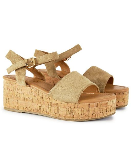 V.Gan Metallic Vegan Gotu Cork Wedge Sandals