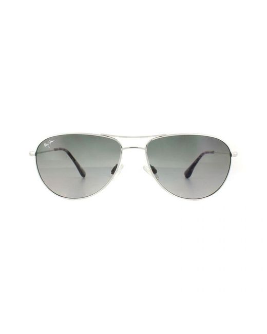 Maui Jim Gray Aviator Neutral Sunglasses Metal (Archived)
