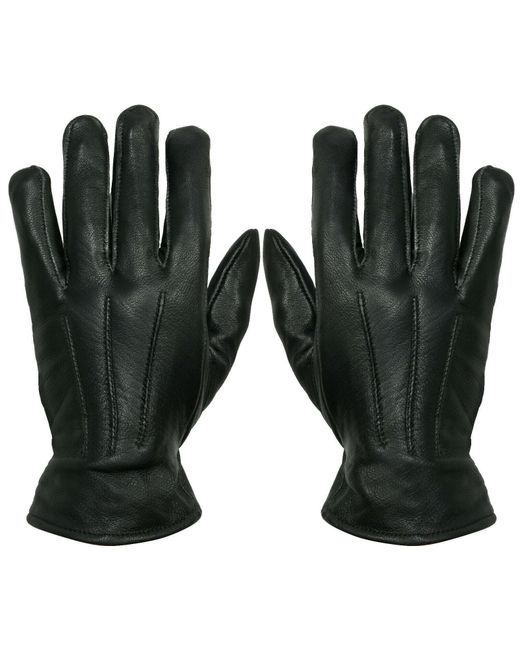 Infinity Leather Black Thermal Gloves for men