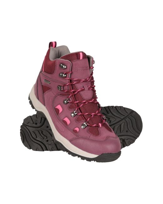 Mountain Warehouse Purple 'Adventurer' Waterproof Rain Boots Cushioned Footbed Mesh Lining Trail Trekking Wellies