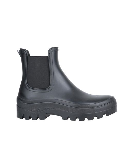Mountain Warehouse Black 'Lynx' Chelsea Wellies Waterproof Chunky Sole Ankle Length Rain Boots