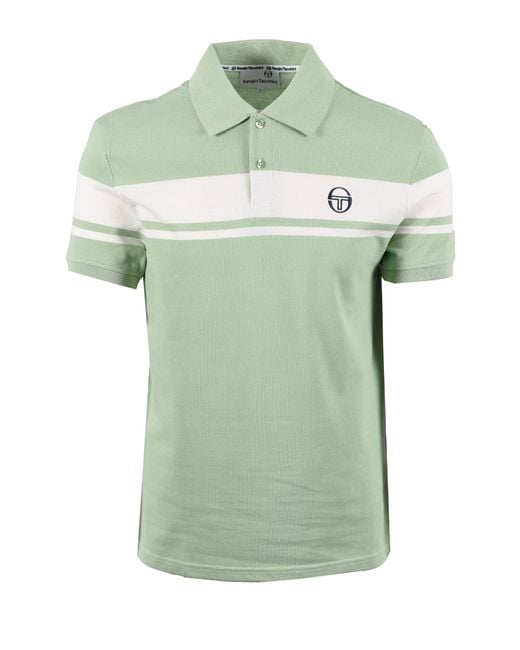 Sergio Tacchini Green Young Line Polo Quiet/Gardenia Cotton for men