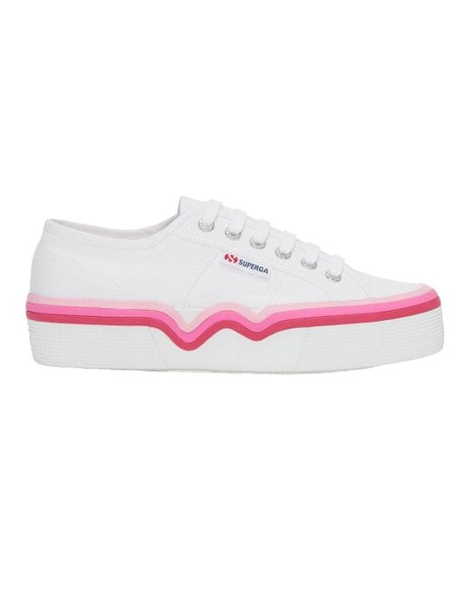 Superga Pink Ladies 2740 Liquify Stripes Trainers /Shaded)