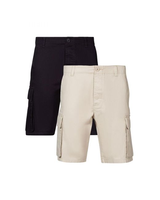 French Connection Blue 2 Pack Cotton Cargo Shorts for men