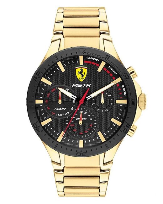 Ferrari Metallic Pista Gold Watch 0830887 Stainless Steel for men