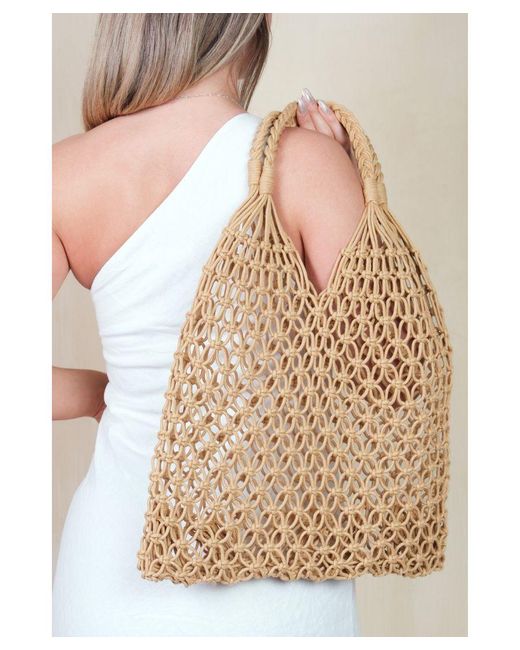 Where's That From Natural 'Sand' Crochet Summer Beach Net Bag