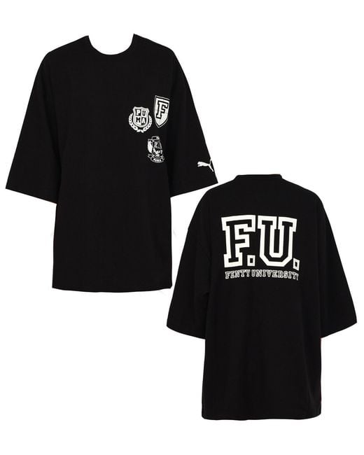 PUMA Black X Rihanna Fenty Ss Crew Neck Top T-Shirt 575876 01 A8C Cotton
