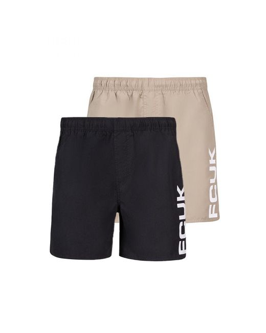 French Connection Blue 2 Pack Swim Shorts for men