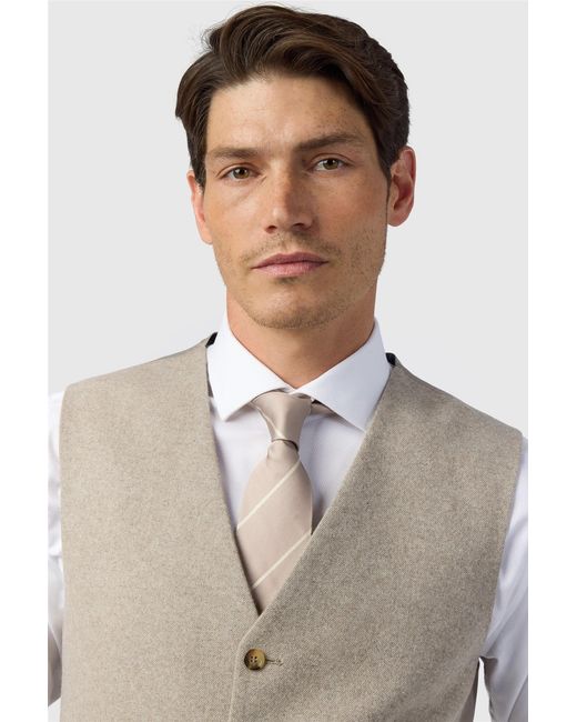 Alexandre Silver Label Natural Single Breasted Sleeveless Five Button V-Neck Plain Tailored Suit Waistcoat for men