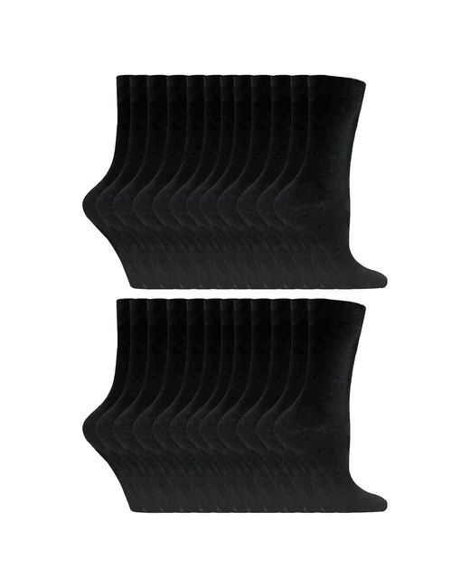 Sock Snob Black 24 Pairs Ladies Plain Cotton Rich Dress Socks