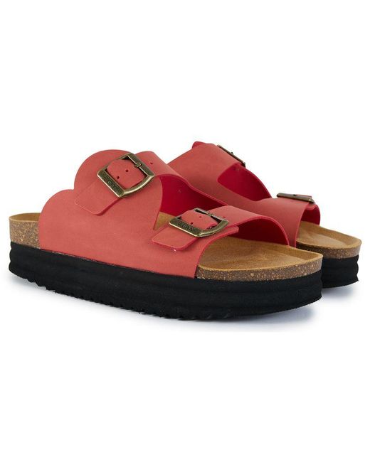 V.Gan Red Vegan Heart Comfort Footbed Sandals