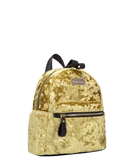 Claudia Canova Metallic Anii Xs Velour Backpack