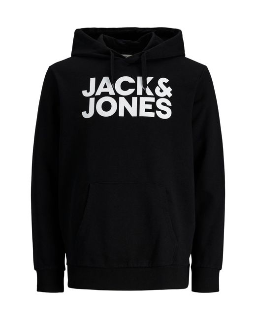 Jack & Jones Black Pullover Hoodie for men