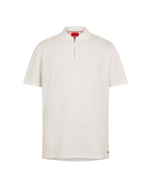 HUGO White Short Sleeve Polo Shirt for men
