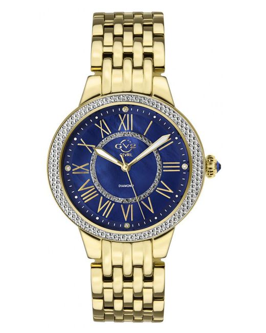 Gv2 Blue Astor Ii Swiss Quartz Diamond Mop Dial