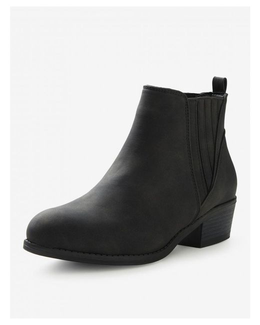 RIVERS Black Oft Gael Faux Gusset Ankle Boot