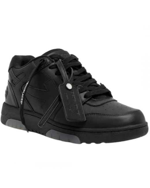 Off-White c/o Virgil Abloh Black Off- Out Of Office All Leather Sneakers for men