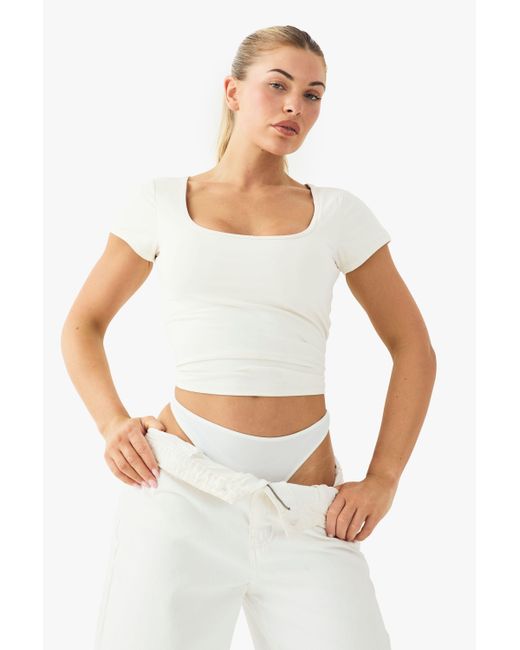 Boohoo White Buttery Soft Built