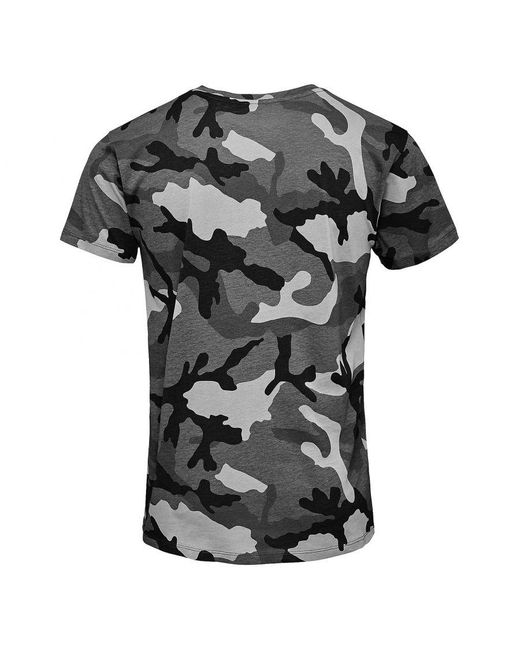 Sol's Black Camo Short Sleeve T-Shirt Camo) Cotton for men