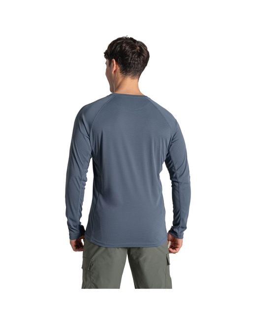 Craghoppers Blue Solarshield+ Nosilife Long-Sleeved T-Shirt (Dark Pewter) for men