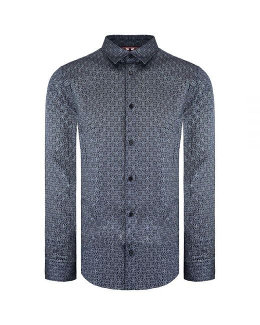 Ted Baker Blue Pavia Geometric Star Print Shirt for men