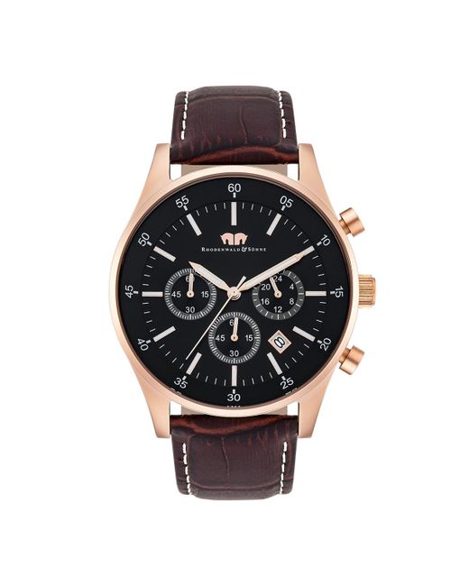 Rhodenwald & Söhne Black Stainless Steel Watch 45,0Mm for men