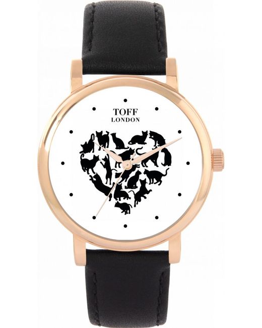 Toff London Black Tlws-39110 Ladies Love Cats Watch
