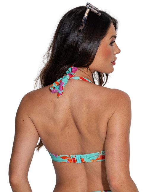Pour Moi Blue 86002R Heatwave Halter Bikini Top