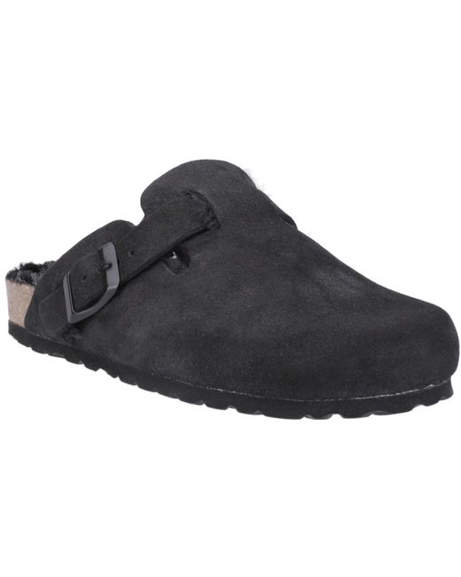 Hush Puppies Jade Leren Damesslippers Zwart in het Black