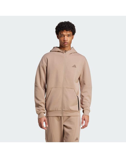Adidas Originals Natural Designed For Training Full-Zip Track Jacket for men