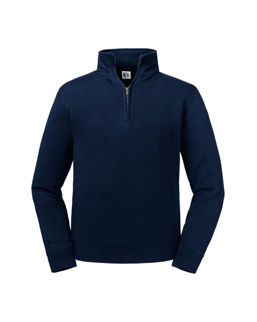Russell Blue Authentic Quarter Zip Sweatshirt (French) for men