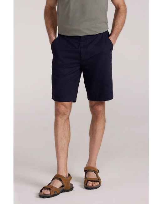 Mountain Warehouse Blue 'Woods' Chino Shorts Breathable Comfortable Regular Fit Cotton for men