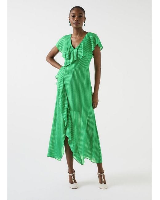 L.K.Bennett Green Dr Tori Peplum Midi Dress, Gre-Bright