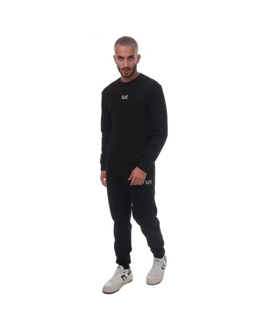 EA7 Black Core Identity Cotton Blend Tracksuit for men