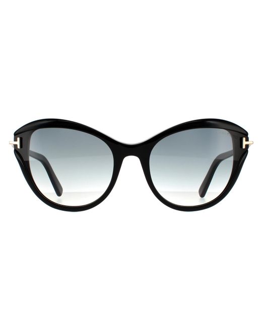 Tom Ford Black Cat Eye Shiny Smoke Gradient