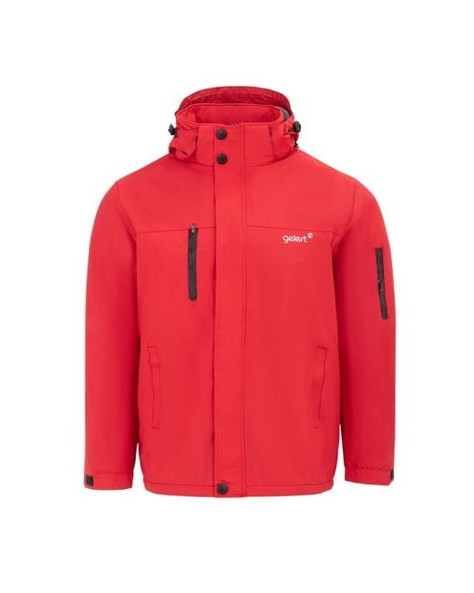 Gelert Red Solid Hooded Regular Parka for men