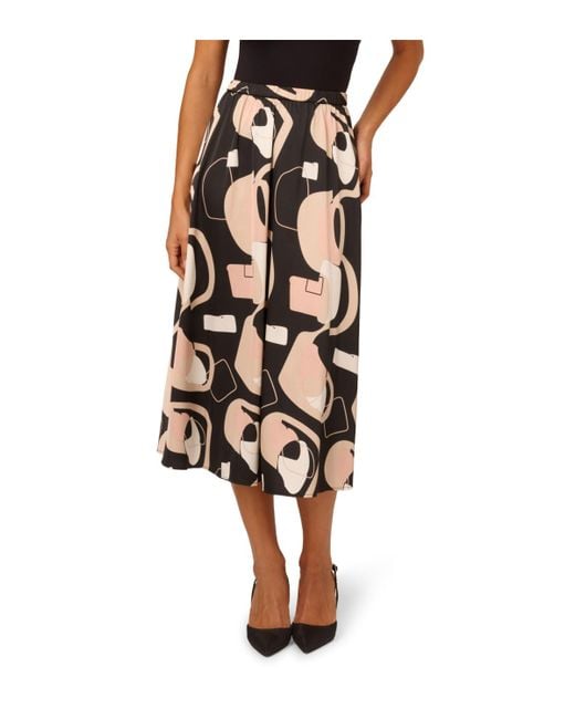 Adrianna Papell Black Printed Maxi A-Line Skirt