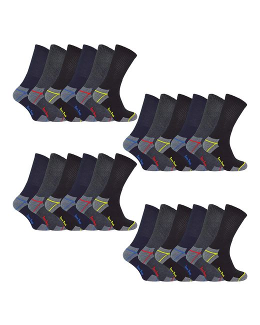 Sock Snob Blue 24 Pairs Multipack Ultimate Cotton Rich Work Socks for men