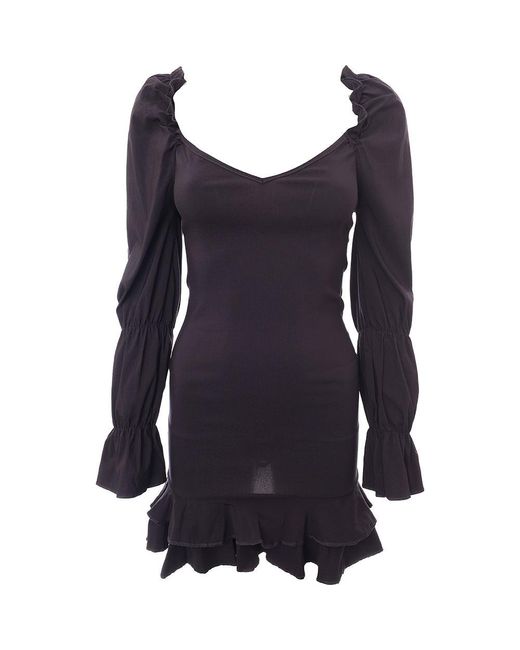 I Saw It First Blue Puff Long Sleeve Dress