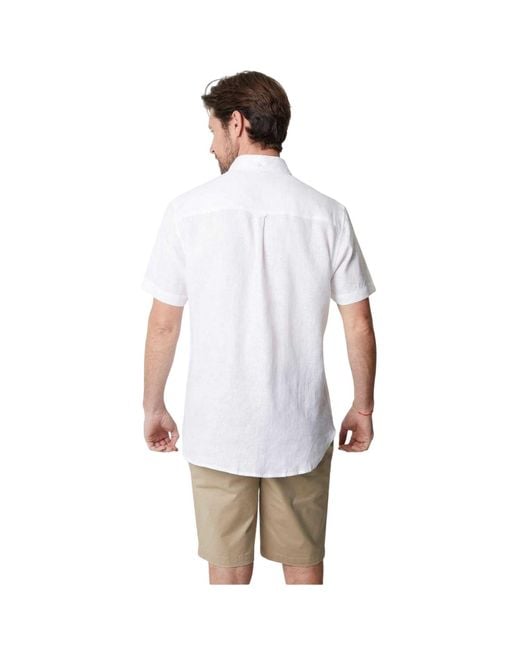 Saltwell White Linen Blend Regular Shirt for men